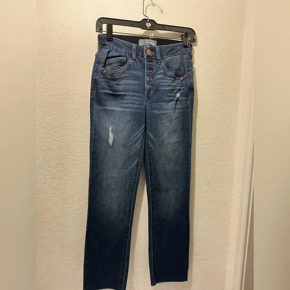 Wit & Wisdom “Ab”solution High Rise cropped button fly Boot Jeans size00